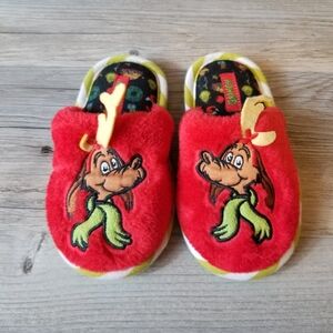 Dr Seuss Grinch Max Christmas Toddler Slip on Scuff Slippers NWOT